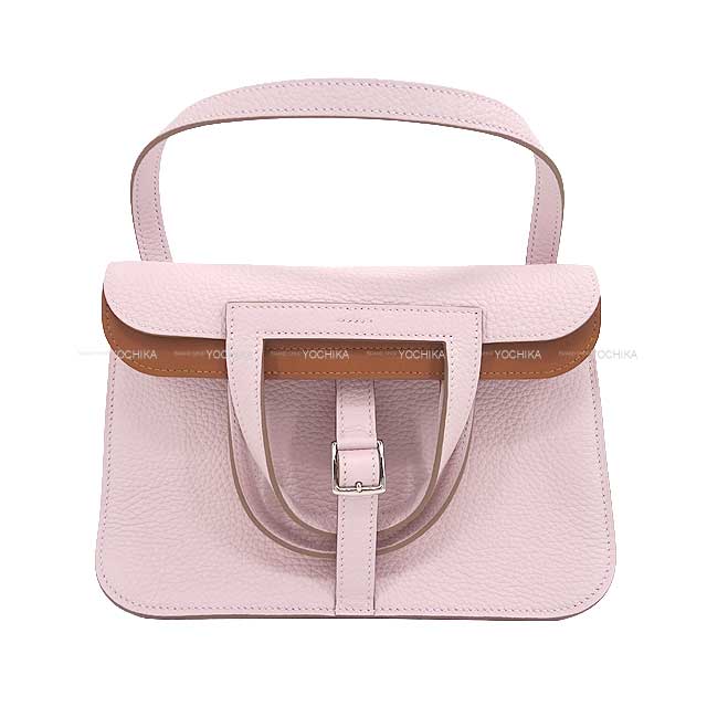 HERMES Shoulder bag Halzan 25 Verso Mauve Pale/Gold