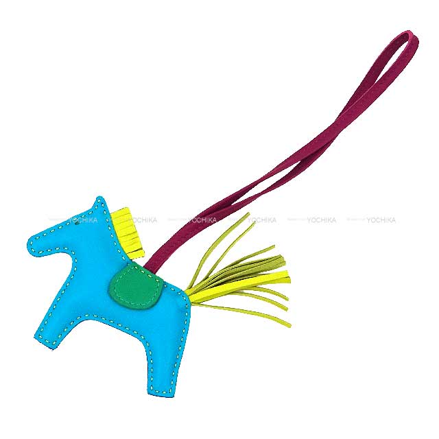 HERMES bag charm Rodeo PM Rodeo PM Rainbow Bleu Electrique/Rose