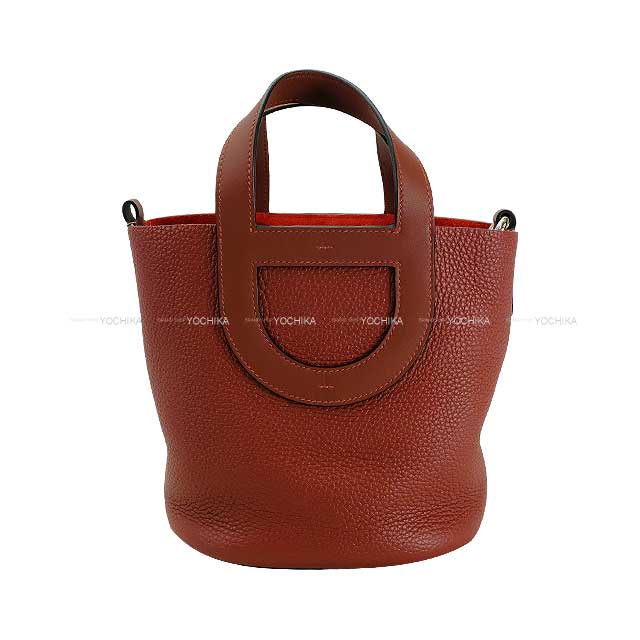 HERMES Handbag In the Loop 18 Rouge H Taurillon Clemence/Veau Swift Silver  HW Stamp W[BRAND NEW][Authentic]