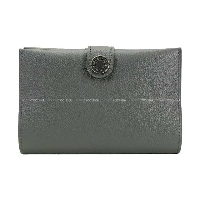 HERMES passport case R.M.S Selle Button Gris Misty Evercolor
