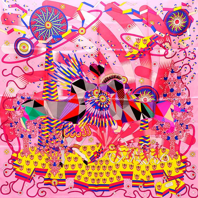 Hermes ピヴォワンヌの影　スカーフ エルメス)カレ90スカーフ《ピヴォワンヌの影》大判 (HERMES/スカーフ