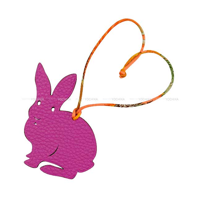 エルメス　うさぎチャーム HERMES bag charm Petit H Usagi Rabbit Magnolia/Bleu Orage Veau