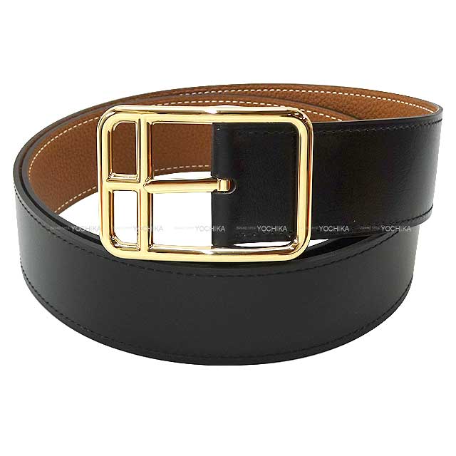 HERMES belt Etriviere 40 #95 Noir (Black)/Gold Box Calf/Veau Togo Gold BRAND SHOP YOCHIKA HERMES belt Etriviere 40 #95 Noir (Black)/Gold Box Calf/Veau Togo Gold BRAND SHOP YOCHIKA