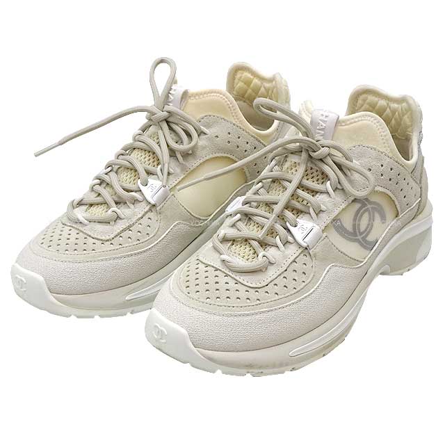 Pre-loved] 2023 SS CHANEL sneakers COCO Mark Mesh Low cut #36