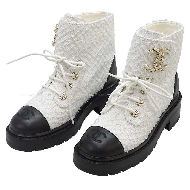 2023 Cruise Collection NEW CHANEL boots Lace-up Short Boots Matelasse –  yochika