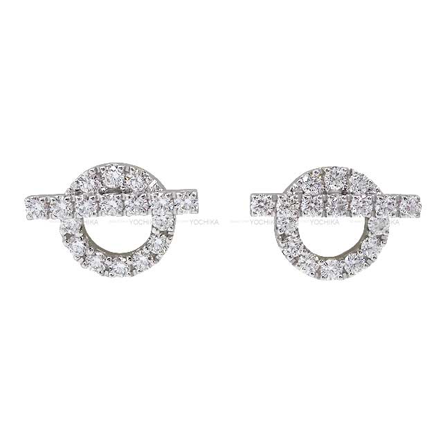 HERMES pierced earring Finesse diamond K18WG White Gold HW