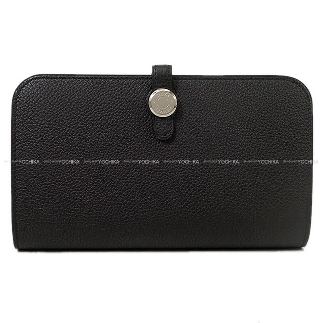 HERMES long wallet Dogon GM Noir (Black) Veau Togo Silver HW Stamp K[BRAND NEW][Authentic]
