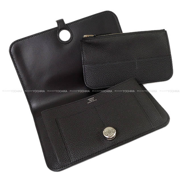 HERMES long wallet Dogon GM Noir (Black) Veau Togo Silver HW Stamp K[BRAND NEW][Authentic]