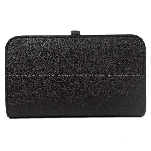 HERMES long wallet Dogon GM Noir (Black) Veau Togo Silver HW Stamp W[BRAND NEW][Authentic]