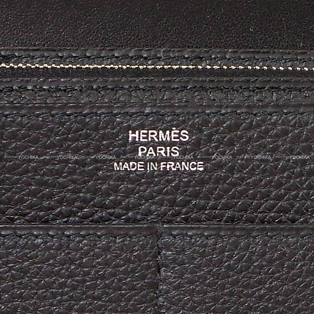 HERMES long wallet Dogon GM Noir (Black) Veau Togo Silver HW Stamp K[BRAND NEW][Authentic]