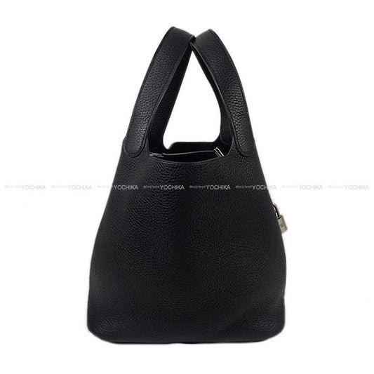 HERMES Handbag Picotin Lock 22 MM Noir (Black) Taurillon Clemence Silver HW Stamp W[BRAND NEW][Authentic]