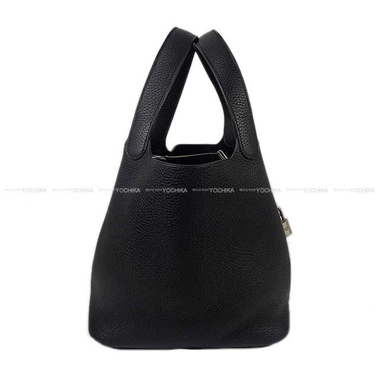 HERMES Handbag Picotin Lock 22 MM Noir (Black) Taurillon Clemence Silver HW Stamp K[BRAND NEW][Authentic]