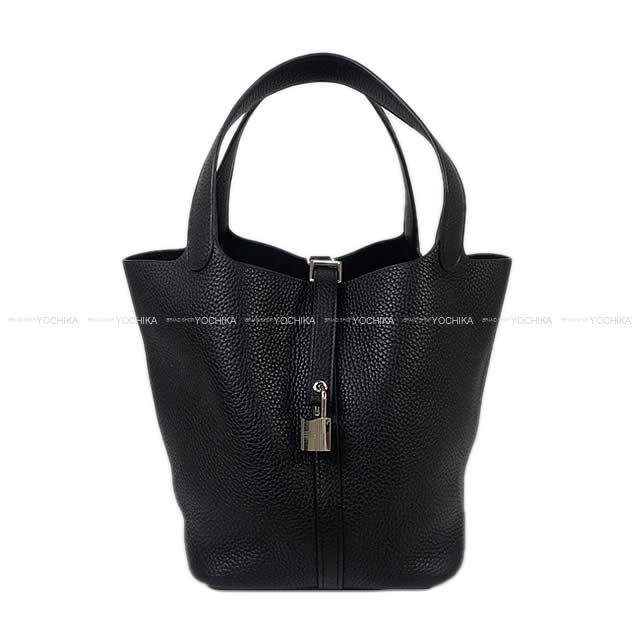 HERMES Handbag Picotin Lock 22 MM Noir (Black) Taurillon Clemence Silver HW Stamp K[BRAND NEW][Authentic]