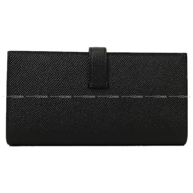 HERMES long wallet Bearn Soufflet Noir (Black) Veau Epsom Silver HW Stamp W[BRAND NEW][Authentic]