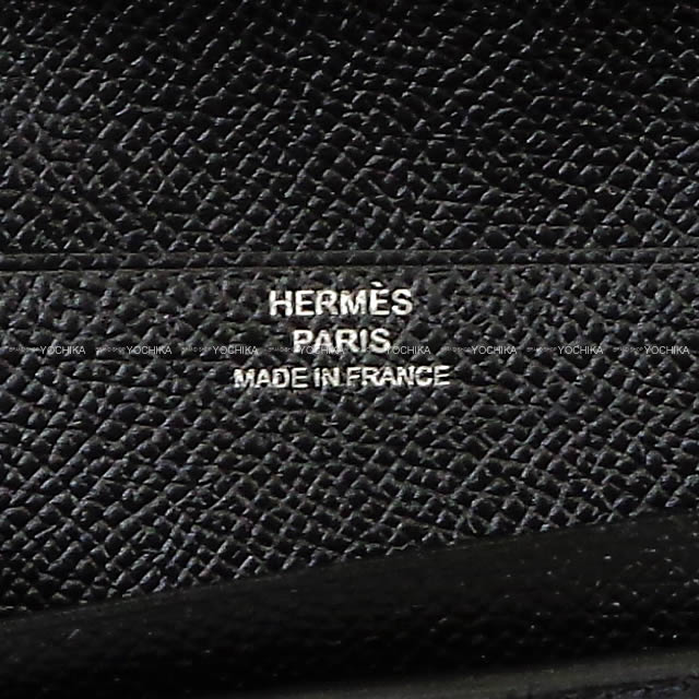 HERMES long wallet Bearn Soufflet Noir (Black) Veau Epsom Silver HW Stamp W[BRAND NEW][Authentic]