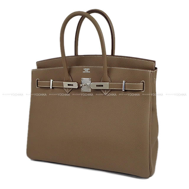 HERMES Handbag Birkin35 Etoupe Veau Togo Silver HW Stamp W[BRAND NEW][Authentic]