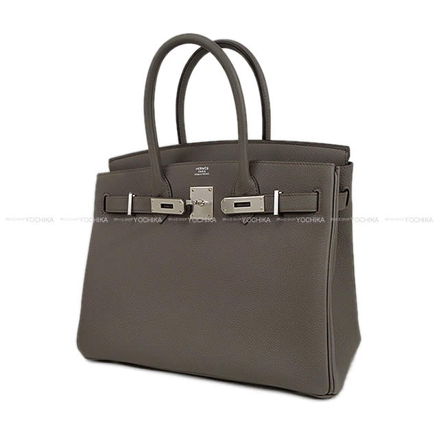 HERMES Handbag Birkin30 Etain Veau Jonathan Silver HW[BRAND NEW][Authentic]