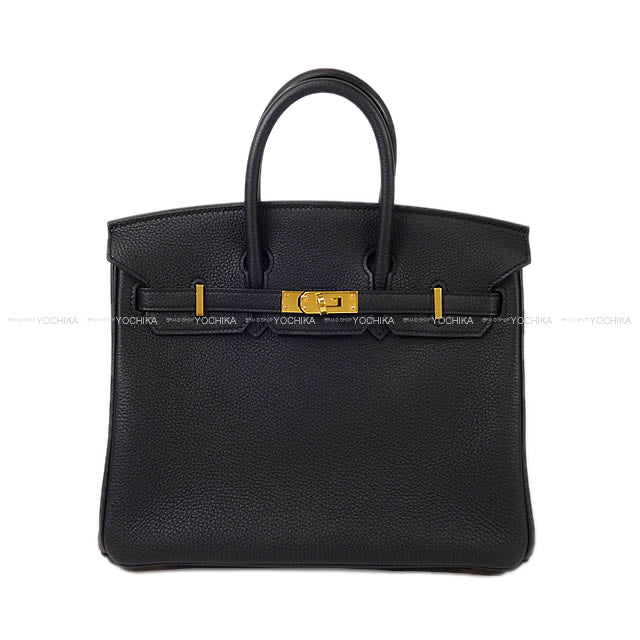 HERMES Handbag Birkin25 Noir (Black) Veau Togo Gold HW Stamp B[BRAND NEW][Authentic]