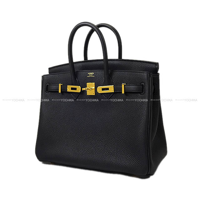 HERMES Handbag Birkin25 Noir (Black) Veau Togo Gold HW Stamp B[BRAND NEW][Authentic]