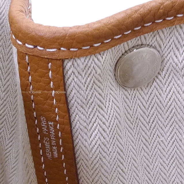 HERMES tote bag Garden Party 30 TPM All Leather Gold Veau Negonda Silver HW Stamp W[BRAND NEW][Authentic]