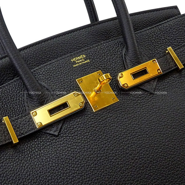 HERMES Handbag Birkin30 Noir (Black) Veau Togo Gold HW Stamp W[Authentic]