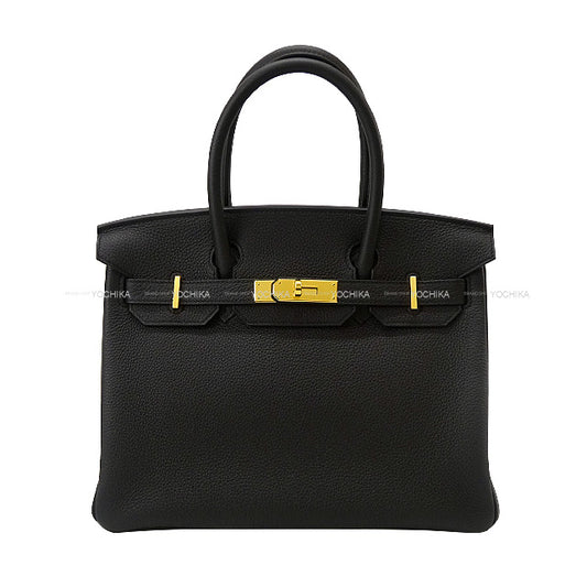 HERMES Handbag Birkin30 Noir (Black) Veau Togo Gold HW Stamp W[Authentic]