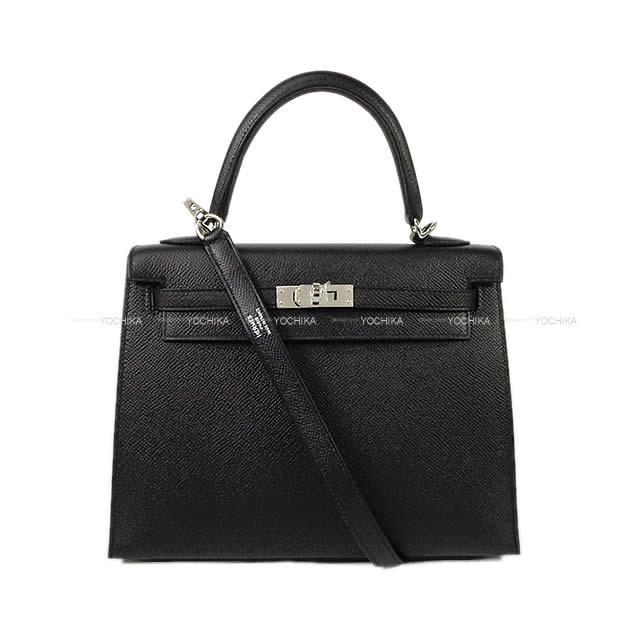 HERMES Shoulder bag Kelly25 Sellier Noir (Black) Veau Epsom Silver HW Stamp W[BRAND NEW][Authentic]