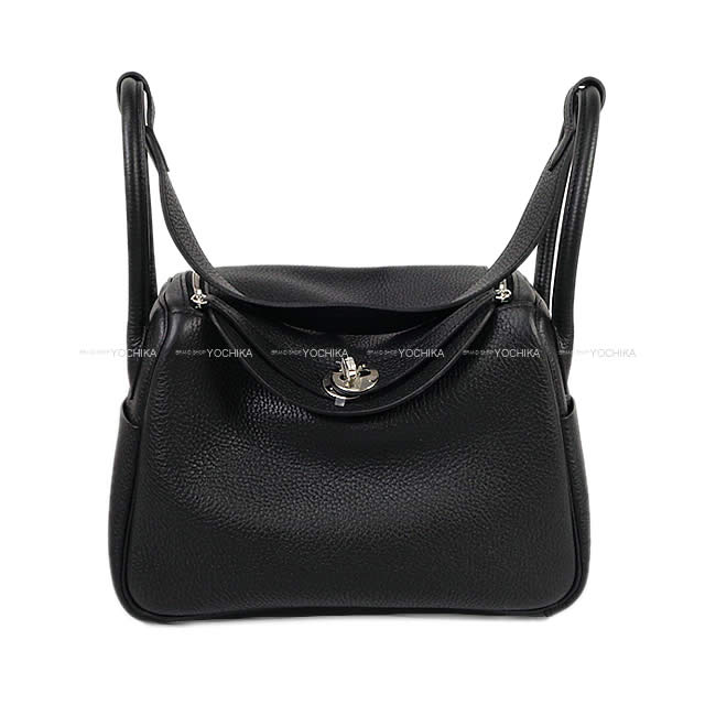 HERMES Shoulder bag Lindy 26 Noir (Black) Epsom Souple Silver HW Stamp W[BRAND NEW][Authentic]