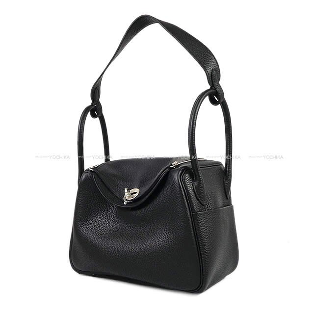 HERMES Shoulder bag Lindy 26 Noir (Black) Taurillon Clemence Silver HW Stamp W[BRAND NEW][Authentic]