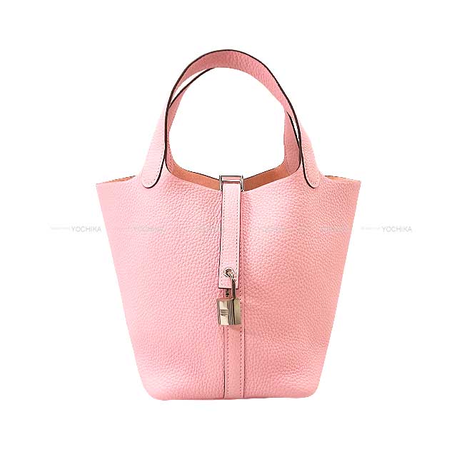 HERMES Handbag Picotin Lock 18 PM Rose Sakura Epsom Souple Silver HW Stamp W[BRAND NEW][Authentic]