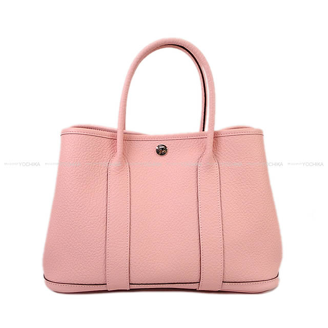 HERMES Handbag Garden Party 30 TPM Rose Sakura Vache Country Silver HW Stamp X[EXCELLENT][Authentic]