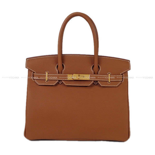 HERMES Handbag Birkin30 Gold Veau Jonathan Gold HW Stamp W[BRAND NEW][Authentic]