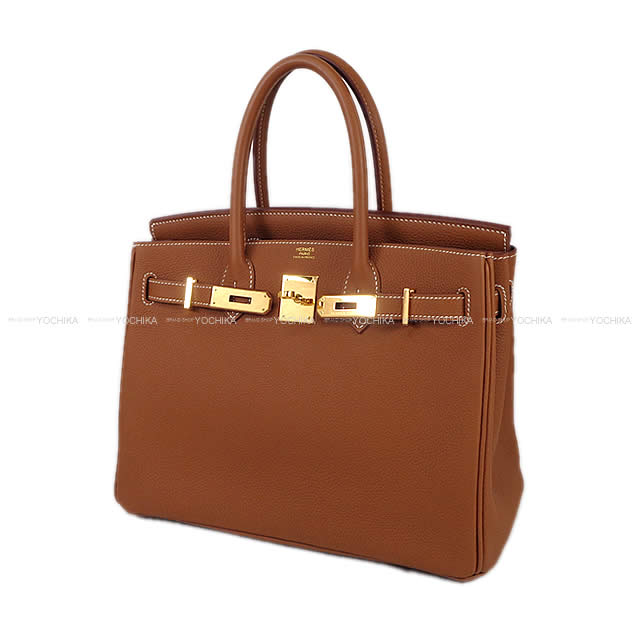 HERMES Handbag Birkin30 Gold Veau Togo Gold HW Stamp W[BRAND NEW][Authentic]