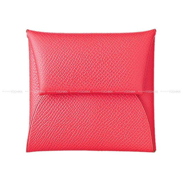 HERMES change purse Bastia Rose Azalee Veau Epsom Silver HW Stamp X[EXCELLENT][Authentic]