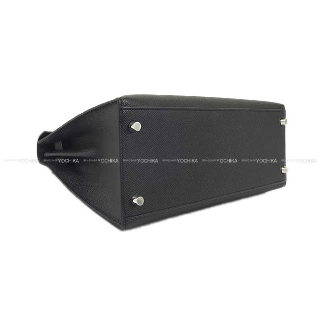 HERMES Shoulder bag Kelly28 Sellier Noir (Black) Veau Epsom Silver HW Stamp W[BRAND NEW][Authentic]