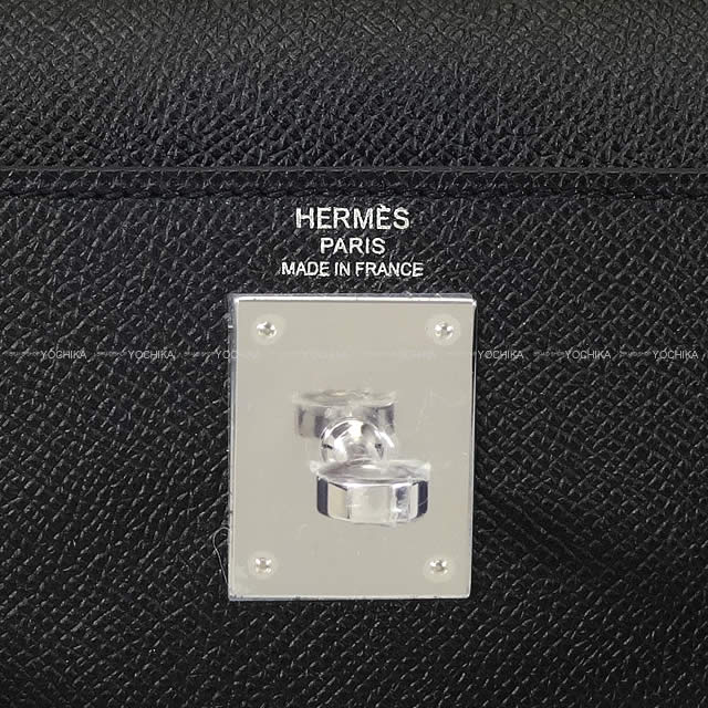 HERMES Shoulder bag Kelly28 Sellier Noir (Black) Veau Epsom Silver HW Stamp W[BRAND NEW][Authentic]