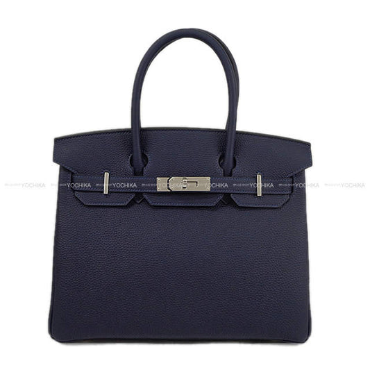 HERMES Handbag Birkin30 Bleu Nuit Veau Togo Silver HW Stamp K[BRAND NEW][Authentic]