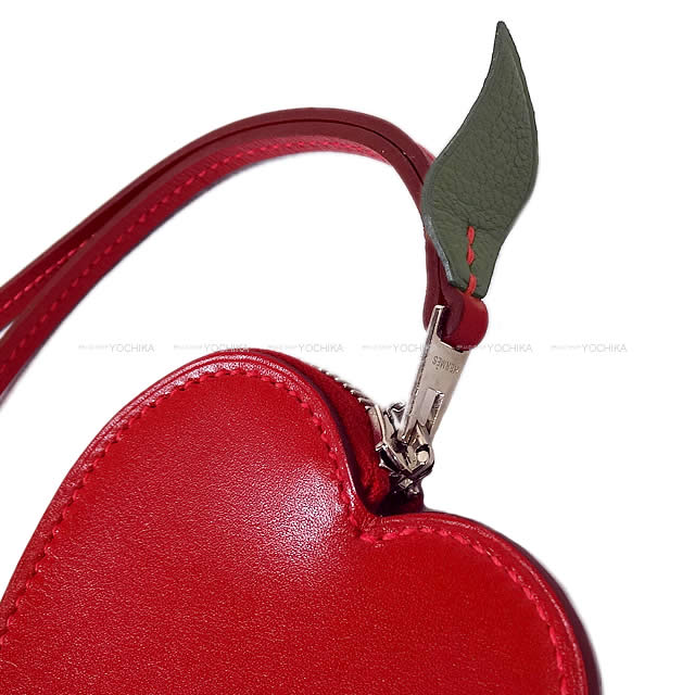2016SS Limited Edition HERMES change purse Tutti Frutti Porte Monnaie POMME Apple Rouge Vif/Canopee Veau Tadelakt Silver HW Stamp X[EXCELLENT][Authentic]