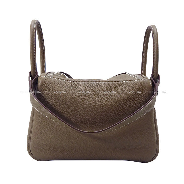 HERMES Shoulder bag Lindy 26 Etoupe Taurillon Clemence Silver HW Stamp B[BRAND NEW][Authentic]