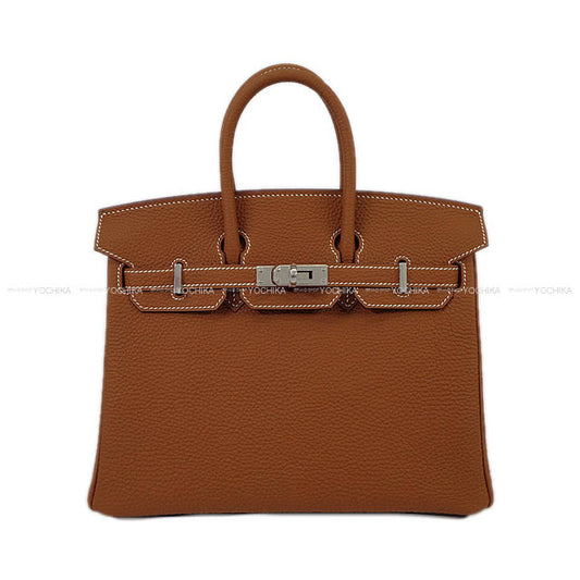 HERMES Handbag Birkin25 Gold Veau Togo Silver HW Stamp G[BRAND NEW][Authentic]