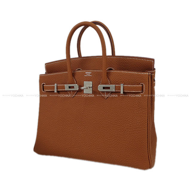 HERMES Handbag Birkin25 Gold Veau Togo Silver HW Stamp W[BRAND NEW][Authentic]