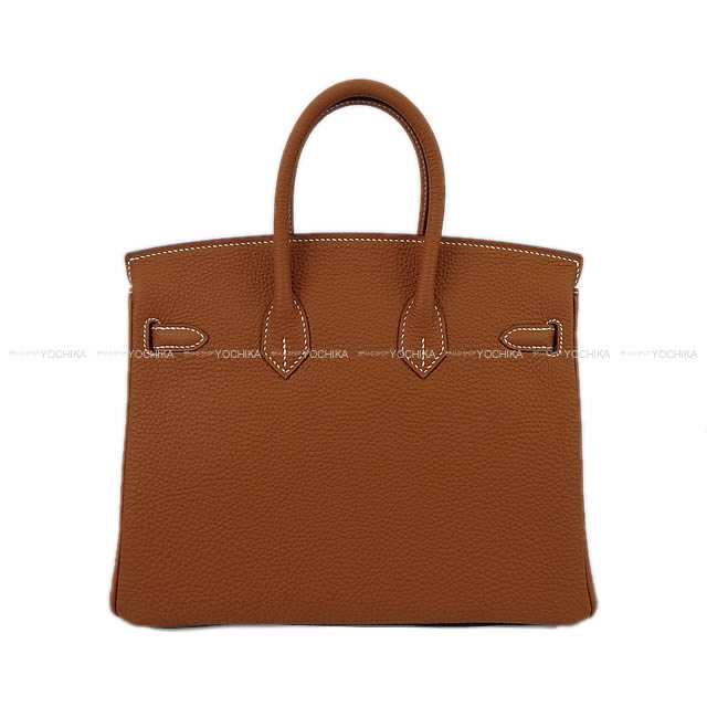 HERMES Handbag Birkin25 Gold Veau Togo Silver HW Stamp W[BRAND NEW][Authentic]