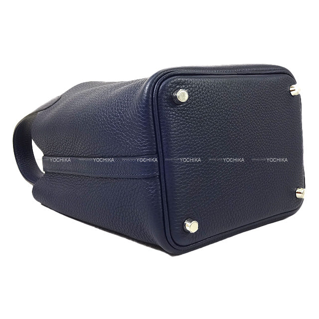 HERMES Handbag Picotin Lock 18 PM Bleu Nuit Taurillon Clemence Silver HW Stamp K[BRAND NEW][Authentic]