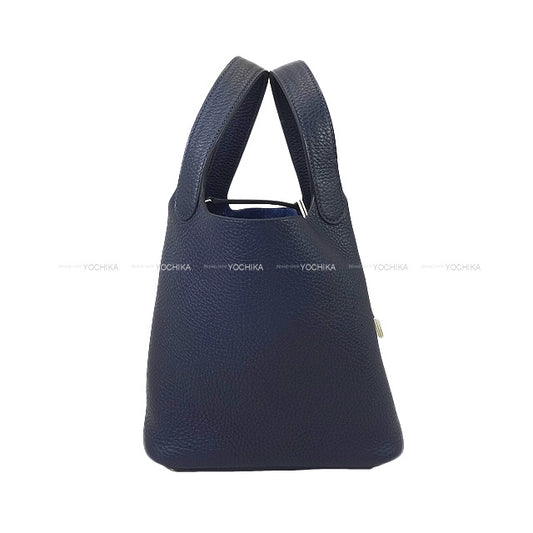 HERMES Handbag Picotin Lock 18 PM Bleu Nuit Taurillon Clemence Silver HW Stamp K[BRAND NEW][Authentic]