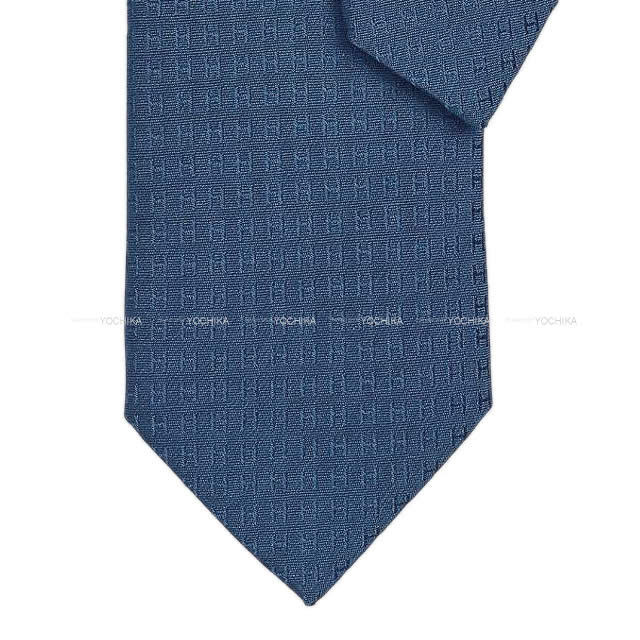 HERMES tie FACONNEE H Ocean Silk100%[BRAND NEW][Authentic]