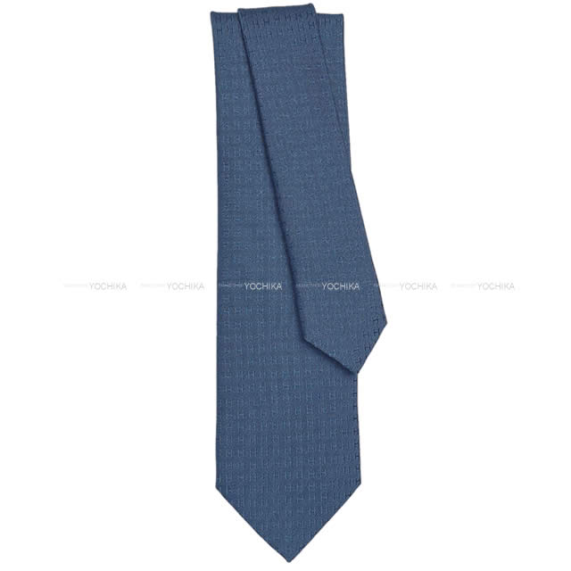 HERMES tie FACONNEE H Ocean Silk100%[BRAND NEW][Authentic]