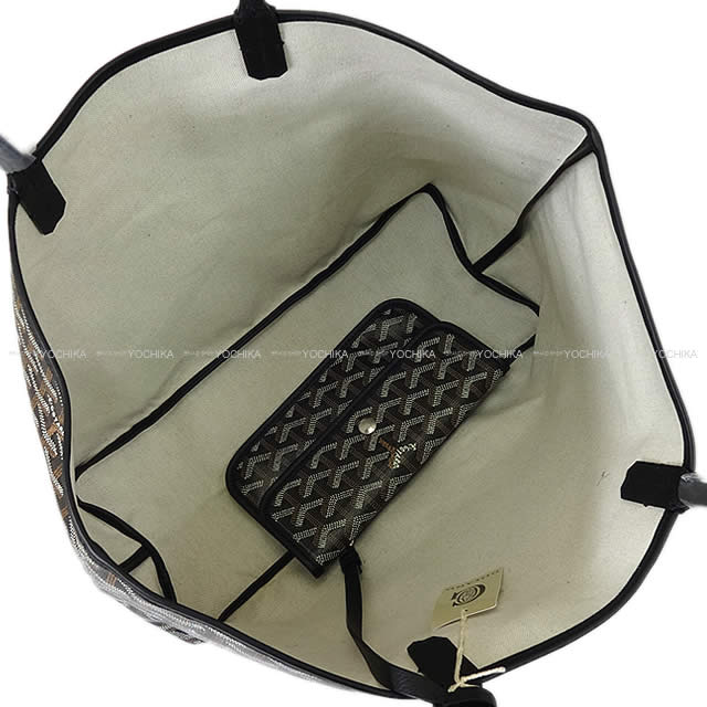 GOYARD tote bag SAINT LOUI PM Noir (Black) PVC coated canvas Calf Skin Silver HW[BRAND NEW][Authentic]