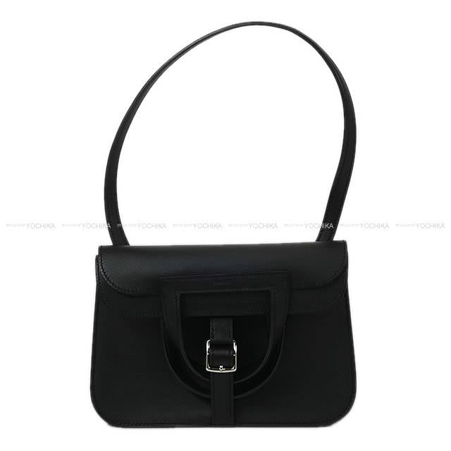 HERMES Shoulder bag Halzan mini Noir (Black) Veau Swift Silver HW Stamp W[BRAND NEW][Authentic]