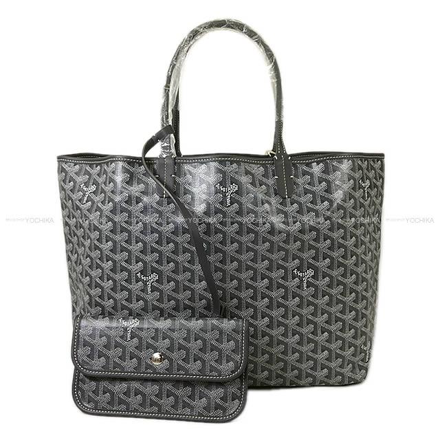 GOYARD tote bag SAINT LOUI PM Grey PVC coated canvas Calf Skin Silver HW[BRAND NEW][Authentic]