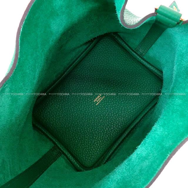 HERMES Handbag Picotin Lock 18 PM Vert Vertigo Taurillon Clemence Gold HW Stamp K[BRAND NEW][Authentic]